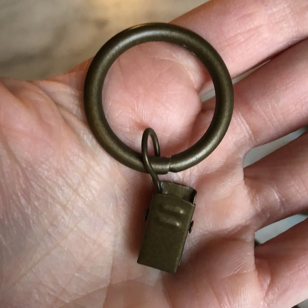 7 Gold Brown Curtain Rings
